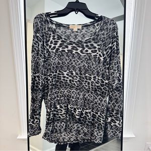Michael Kors Grey Leopard Top